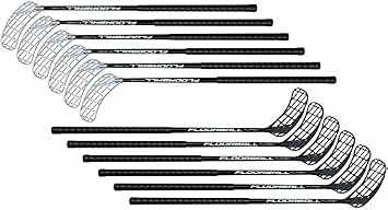 School Floorball Stick Set 85 cm Set of 12 6 Black, 6 Silver