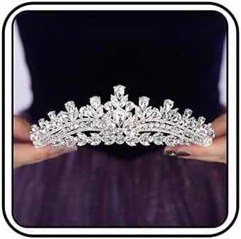 Teyglen Red Crystal Crown and Tiara for Women Wedding Rhinestone Princess Tiaras Headband Bridal Hair Accessories for Party Prom Brithday