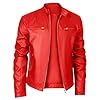 Dark Red Black Mens Leather Jackets Smart Casual Winter Coats for Men Full Zip Biker Motorcycle Jacket Faux Leather Bomber Flying Jacket Lapel Collar Windproof Outerwear with Zipper Pockets S M L 2xl #3