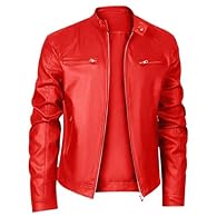 【Durable Leather】This men's leather motorcycle jacket uses premium faux leather – ideal for anyone seeking a leather jacket mens or cruelty-free faux leather jacket men. As a leather jacket men, it resists wind/road wear, doubling as a reliable leath...