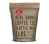 Real Good Coffee Company - Whole Bean Coffee - Decaf Medium Roast Coffee Beans - 2 Pound Bag - 100%