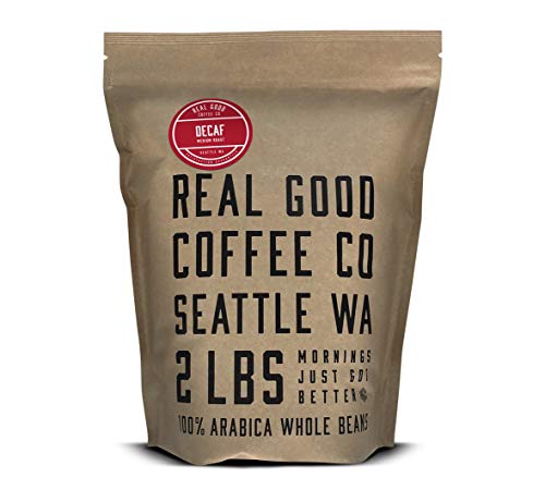 Real Good Coffee Company - Whole Bean Coffee - Decaf Medium Roast Coffee Beans - 2 Pound Bag - 100% Whole Arabica Beans - Grind At Home, Brew How You Like #TOP10
