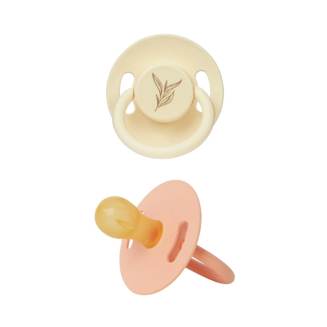Wee Baby (2-Pack) Baby Dummies | 100% Natural Rubber Teething Dummy in Pastel Colours | Newborn Dummies with Air Holes to Prevent Irritation | BPA Free Baby Dummy Multipack in Rounded Tip Shape
