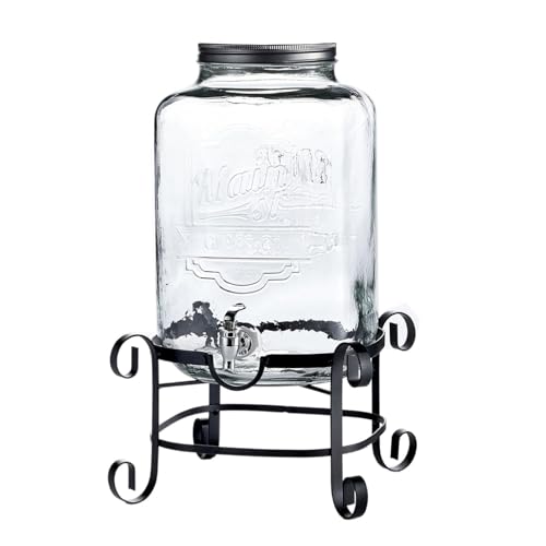 Style Setter Beverage Dispenser Cold Drink Dispenser w/ 3-Gallon Capacity Glass Jug, Metal Stand & Leak-Proof Acrylic Spigot Great for Parties, Weddings & More by Style Setter - Image 2