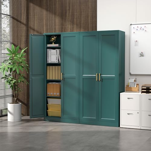 Image of Steeloong 71 inchMetal Pantry Storage Cabinet with Doors & 4 Adjustable Shelves