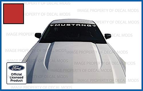 Decal Mods Cartel para parabrisas delantero compatible con Ford Mustang (2010-2014), calcomanía gráfica V6 Pony, PMP (rojo) - CR