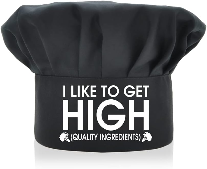 AGMDESIGN Funny Chef Wear, Funny Chef Hat, I Like to Get Ingredients, Adjustable Kitchen Cooking Hat for Men & Women Black, Mother's Day/Father's Day/Birthday Gift for Him, Her, Mom, Dad, Friend