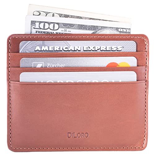 Ultra Slim Minimalist Mens Leather Travel Card Wallet RFID Blocking (Bugatti Tan)2