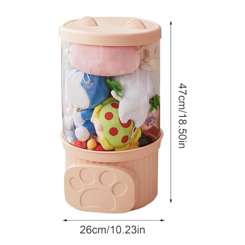Grand cylindre de rangement transparent pour collection de peluches - 3
