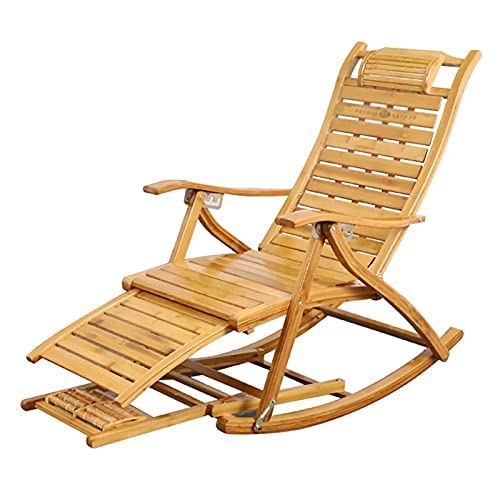 Bain de soleil à bascule en bambou avec dossier réglable multiposition - 2