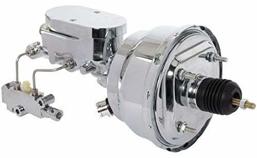image for JEGS Power Brake Conversion Kit | Chrome Plated | 1 1/8 “ Bore Dual 
