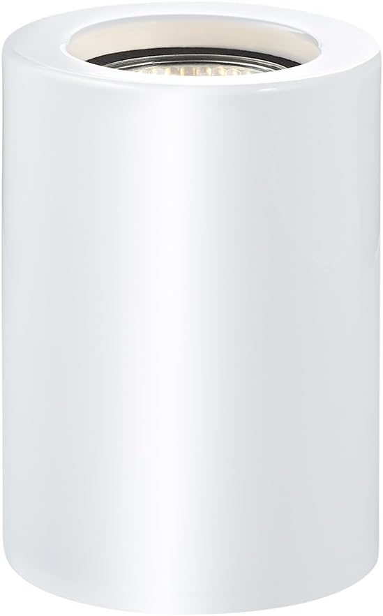Small and Contemporary White Gloss LED Table/Floor Lamp Uplighter by Happy Homewares