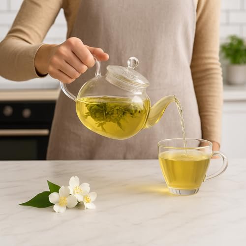 Grüner Tee - China Jasmin Tee mit extra vielen Blüten 250 g mit zartem Jasmin Geschmack für über 100 Tassen Tee von Quertee