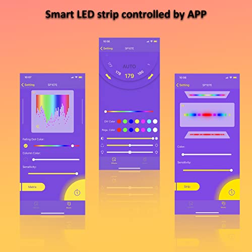 Image of SP107e LED Controller, Music-Sync RGB Pixel Controller for WS2812b /Ws2811 /SK6812 LED Strips & Screen Lighting, APP-Controlled Smart System with Real-Time Audio Effects
