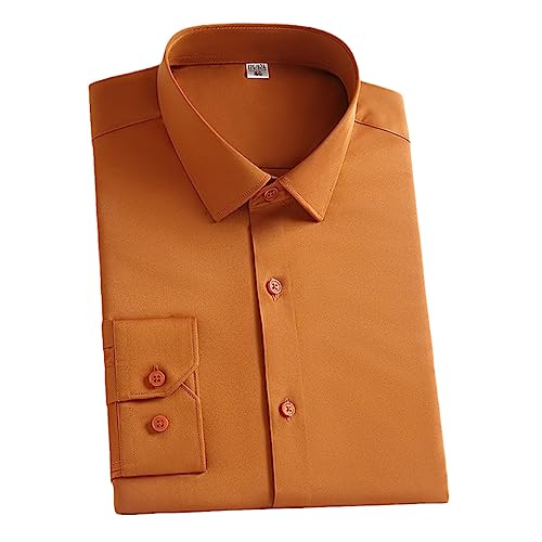 Chemise habillée pour homme Dninmim à manches longues et haut uni extensible en taille M asiatique