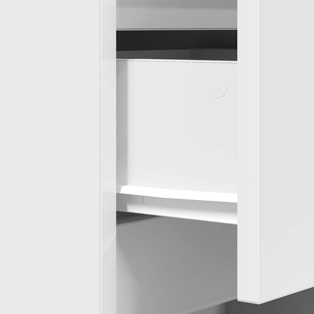 vidaXL Table de Chevet avec 3 tiroirs Blanc 39x35x65 cm, Table d'appoint, Armoire de lit, Table d'appoint pour la Chambre, Table de Nuit, Table de lit