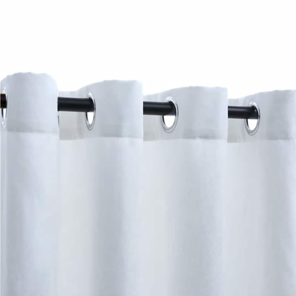 Eleganti tende con anelli in metallo per soggiorno, camera da letto, ufficio, set da 2 pezzi, effetto pelle scamosciata, poliestere, lavabile, design senza tempo