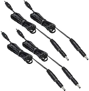 Flexible Extension Cables for AIBOO Under Cabinet Lights Kit LED Rigid Bar 3.5X1.35 DC Connector 22AWG 5ft (3.5 X 1.35 mm Black Cords,4 Packs)