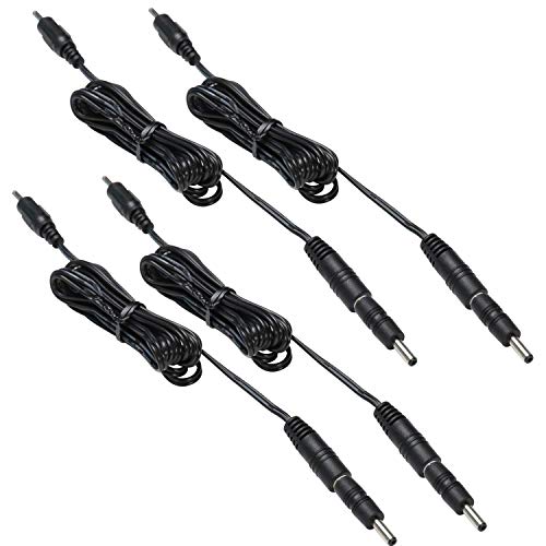 3.5X1.35 DC Connector for AIBOO Single White Kitchen Light Bar, 22AWG,Black Extension Cords,5ft.(3.5 X 1.35 mm Black Cords,4 Packs)