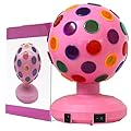 Disco Ball Lamp 360 Degree Motion Rotating Multi-Colored Changing Magic KTV Fash Light Great for Party Bar, Home Decor, Dance, Game Accessories, Stress Reliever or Dj Light Effect Christmas (Pink)