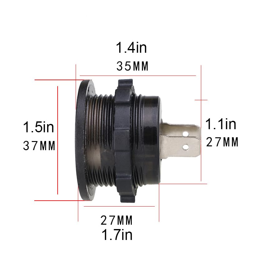 ZYTC Car Waterproof Round Voltmeter 12V Multicolor screen DC LED Digital Voltmeter Automobile Modified Vehicle Instrument Meter Voltage Tester Gauge for Marine Motorcycle Truck Boat RV UTV (Pack of 1)