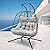 Double Egg Chair with Stand - 2 Person Hanging Egg Chair - Hand Made Rattan Wicker Egg Swing Chair Hammock Chair Swinging Loveseat with UV Resistant Cushion & Aluminum Frame Indoor Outdoor