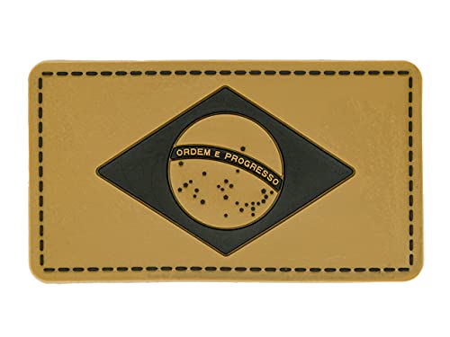 Patch Emborrachado Bandeira do Brasil 8cm x 4,5cm c/Fecho de Contato.