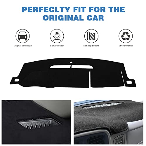 Apeixoto Dashboard Cover Compatible With 2007-2014 Tahoe Avalanche Suburban Gmc Yukon Denali 07-13 Sierra Slt Silverado Ltz Dash Cover Mat Black Premium Carpet Without Dash Speaker #TOP1