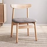 Silla de comedor con diseño sin brazos, asiento tapizado, marco de madera, cómodo y elegante, muebles para el hogar para cocina y comedor