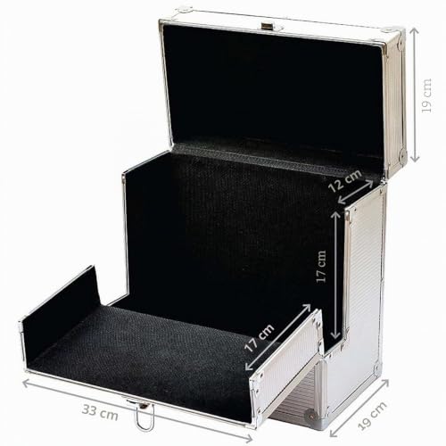 Cristalray Valise à disques vinyle verrouillable pour 40 plateaux Argenté 33 x 19 x 34 cm – vue 4