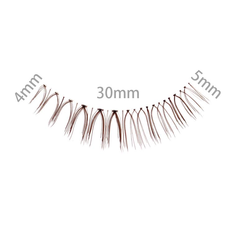 Miniatura 2 de Pestañas postizas naturales marrones, pestañas falsas, pestañas postizas, aspecto de ojo ligero, corto, 0.157-0.197 in, volumen y calidad de rizo,