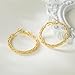 Amoxos 14K Gold Hoop Earrings for Women Trendy Thick Twisted Hoops Earring Fine Weave Design 14K Gold Earrings for Womens Hypoallergenic Earrings Jewelry for Women 30MM
