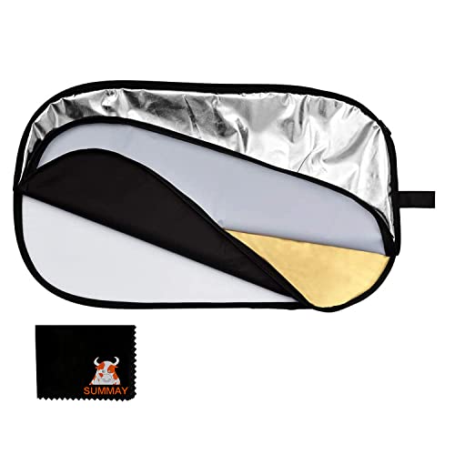 Godox 5 en 1 Ovale 100 x 150 cm Professionnel Pliable Multi-Disque réflecteur de lumière et translucides (RFT05-100x150)