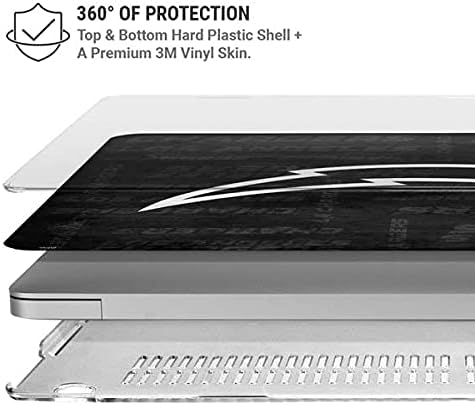 Skinit Case + Skin Compatible with MacBook Pro 16in (2019-20) - Officially Licensed NFL Los Angeles Chargers Black & White Design