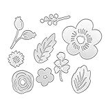 Metal 5 Flower Shape Cutting Dies, 5 Fruity Floral Leaves Die Cuts for Card Making Stencil Embossing Tool Scrapbooking DIY Etched Craft Dies