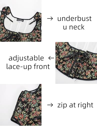 Image of Scarlet Darkness Women's Underbust Corset Top Renaissance Medieval Lace-up Boned Fairycore Pirate Corsets