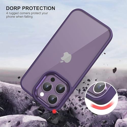Image of mobistyle Designed for iPhone 14 Pro Enhanced Metal Camera Guard Shockproof Back Cover Case iPhone 14 Pro (Purple)