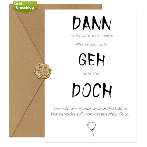 Werfunee - Abschiedskarte Kollegen A6 (mit Umschlag) - Lustige Abschied Kollege - Abschiedsgeschenk Kollegen Jobwechsel - Karte Abschied Kollegin - Ruhestand Karte