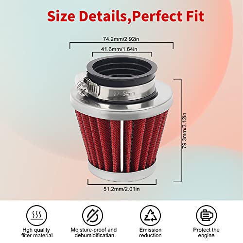 Jcklw 42Mm Air Filter For Gy6 125Cc 150Cc 200Cc 250Cc Motorcycle Quad Scooter Atv Dirt Bike Go Kart Compatible With Kawasaki Suzuki Yamaha Pz24 Pz30 Carburetor Moped Roketa Taotao Air Cleaner（3Pc) #TOP2
