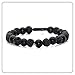 Fusamk Fashion Yoga Natural Stone Bracelet Religious Cross Beads Link Bracelet.7.5