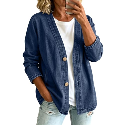Veste en jean pour femme à boutons : le blazer demi-saison décontracté