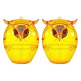 蜂罠 - ソーラー フクロウ形 クマバチトラップ LEDライト付き,再利用可能 蝿駆除 ガーデニング アウトドア キャンプ パティオ 果樹園 屋根裏 物置 農場 ピクニック用