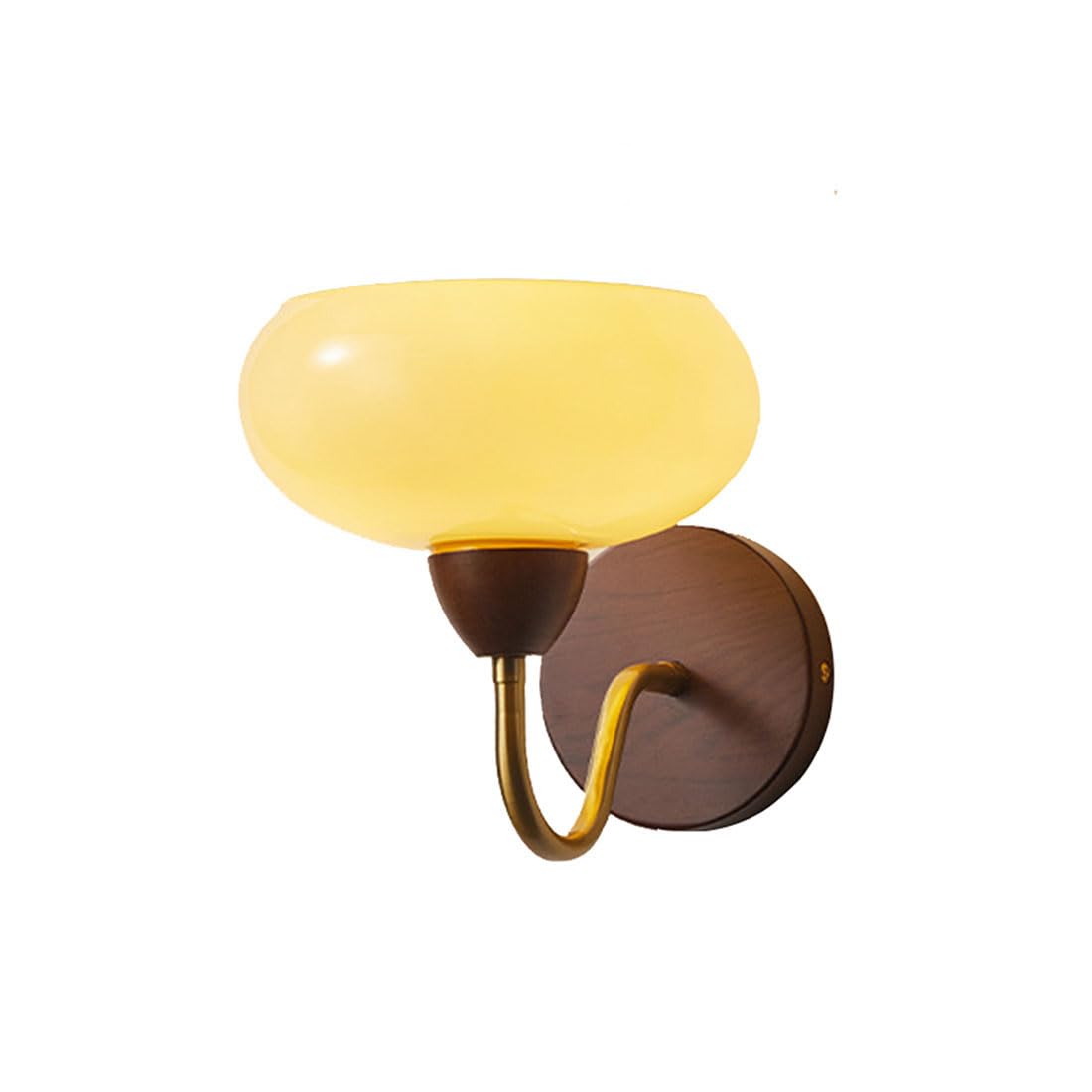 HUAYUSEDF Industrial Wall Lights Glass Lamp Shade Rustic Wooden Base Sconces Nordic Modern Lamps for Bedroom Living Room Bedside Porch Entrance