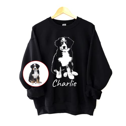 Famiheart Custom Dog Sweatshirt With Dog Photo And Name, Personalized Dog Portrait Shirt, Dog Sweatshirt For Women, Custom Dog Shirt, Customized Dog Gifts, Dog Mom Sweatshirt, Dog Mom Gifts #TOP2
