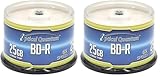 Optical Quantum OQBDR06LT-50 6X 25 GB BD-R Single Layer Blu-Ray Recordable Blank Media Logo Top, 50-Disc Spindle (Pack of 2)
