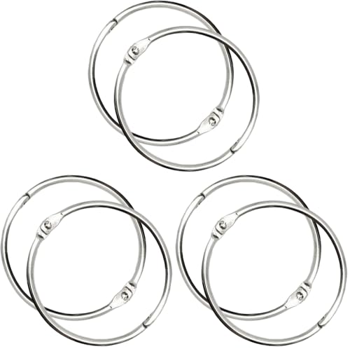 Image of OWLKELA 2 Inch 90 Pack Loose Leaf Binder Rings, Keychain Key Ring with Metal Nickel Plated for Index Cards, Ideal for School, Home, or Office