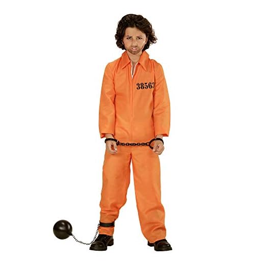 WIDMAN Cárcel del Condado de Preso - Disfraz Infantil - Grande - Edad 11-13 - 158cm