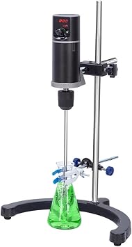 Lab Speed Stirrer, LCD Digital Display Electric Mixer, Overhead Precision Vertical Mixer, Rotating Speed 100-2000rpm for Solid-Liquid Mixing Experiments