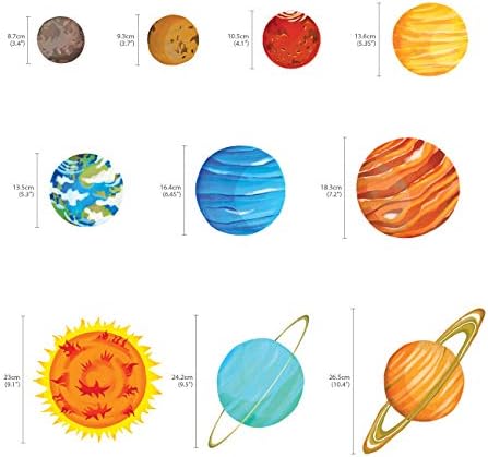 DECOWALL DS9-1501S The Solar System Kids Wall Stickers Decals Peel and Stick Removable for Nursery Bedroom Living Room art murals decorations decor decorative baby sun star planet space earth 6 41e69R2fD7L. AC