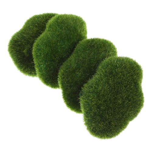 Homoyoyo 4pcs Fake Balls Micro Landscape Decorative Stones for Terrarium Faux Moss Decoration for Planters